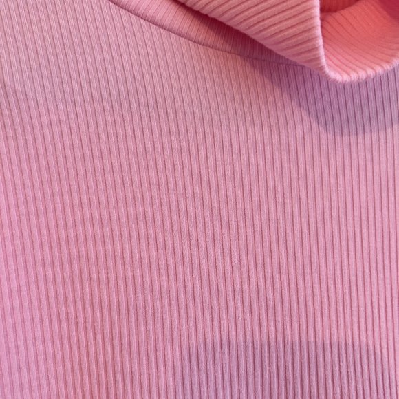 Pink Ribbed Turtleneck - Picture 2 of 6